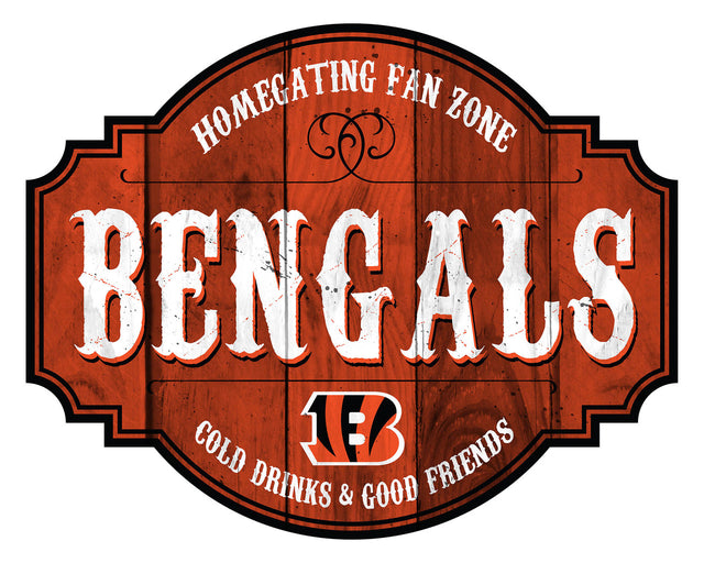 Letrero de madera de 12" de los Cincinnati Bengals Homegating Tavern