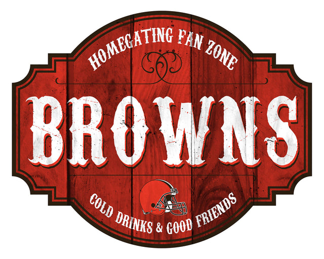 Letrero de madera de 12" de los Cleveland Browns Homegating Tavern