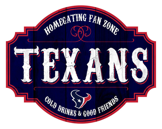 Letrero de madera de 12" de los Houston Texans para Homegating Tavern