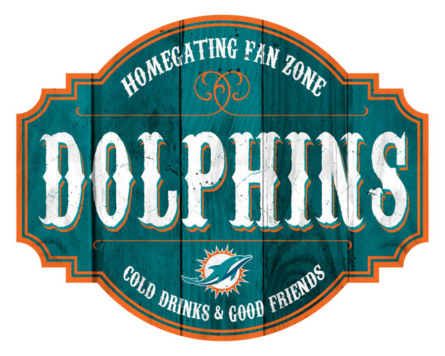 Letrero de madera de 12" de los Miami Dolphins Homegating Tavern