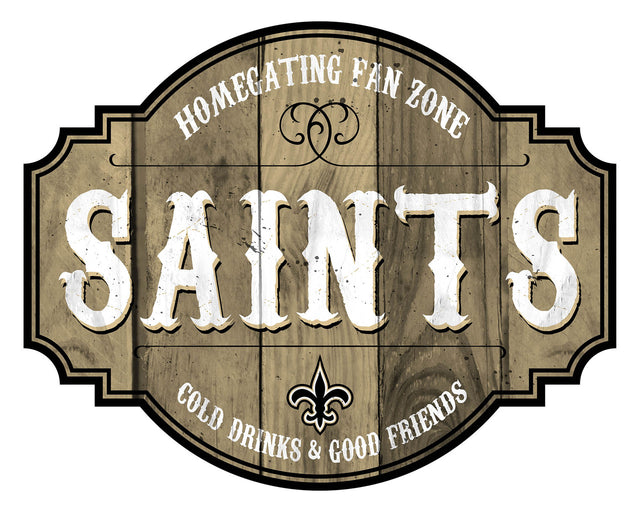 Letrero de madera de 12" de los New Orleans Saints Homegating Tavern