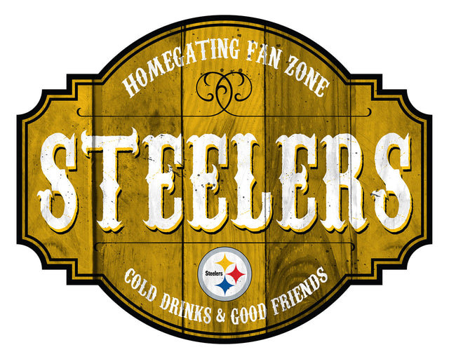 Letrero de madera de 12" de los Pittsburgh Steelers Homegating Tavern