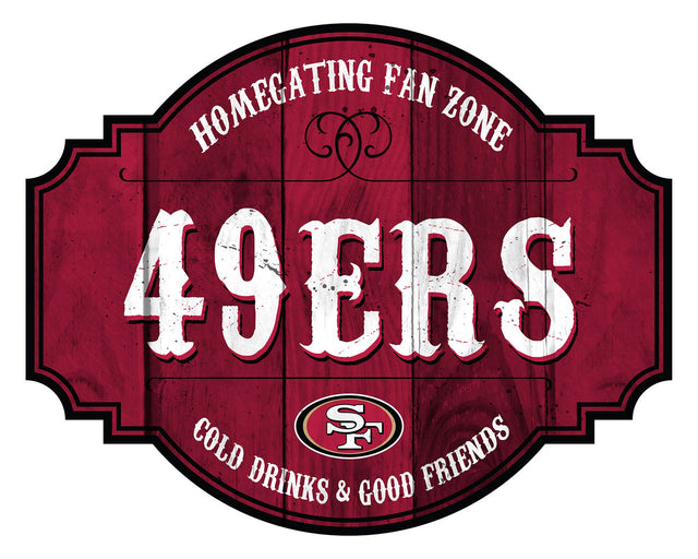 San Francisco 49ers Sign Wood 12" Homegating Tavern