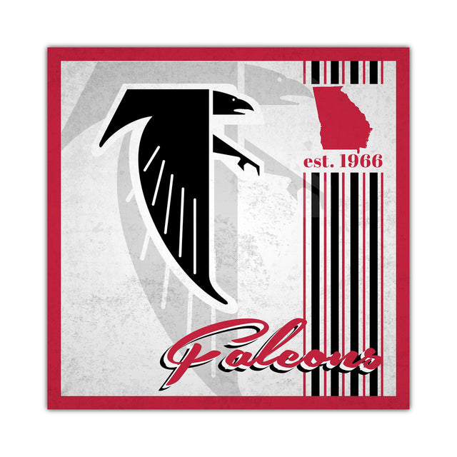 Cartel de madera de 10 x 10 de los Atlanta Falcons