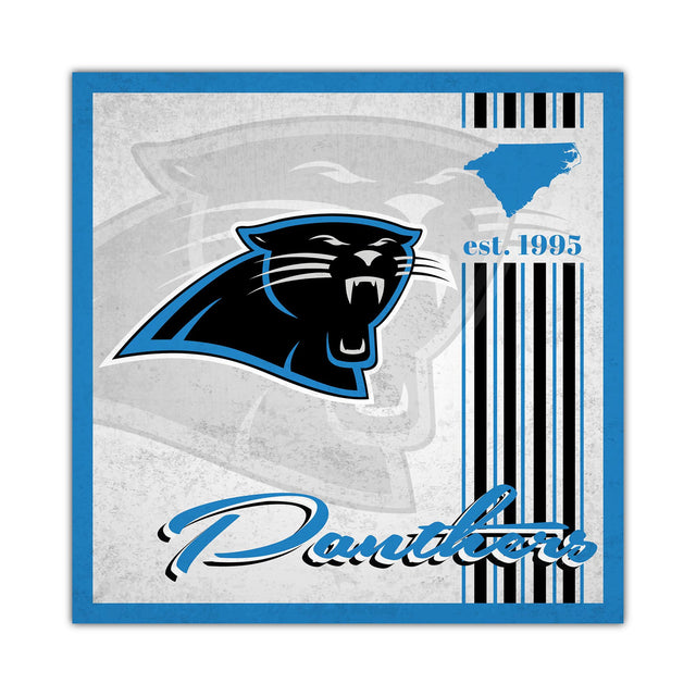 Letrero de madera de los Carolina Panthers de 10 x 10 pulgadas con diseño de álbum