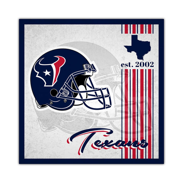 Letrero de madera de 10 x 10 de los Houston Texans con diseño de álbum