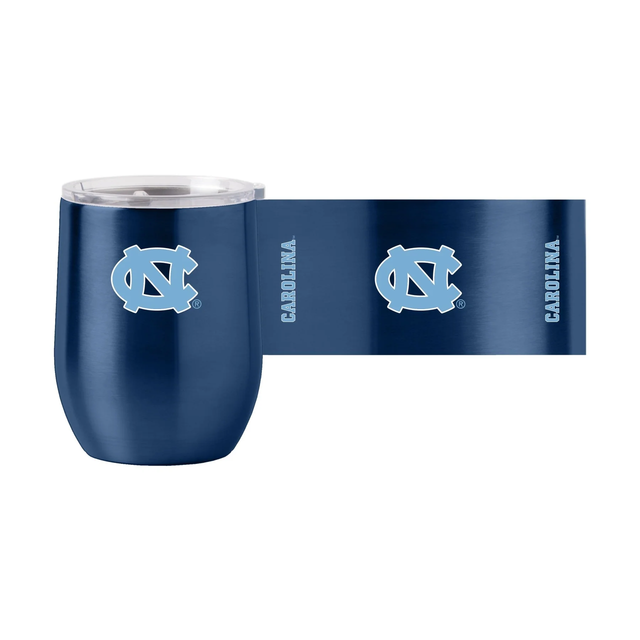 Vaso de viaje curvo de acero inoxidable de 16 oz de North Carolina Tar Heels