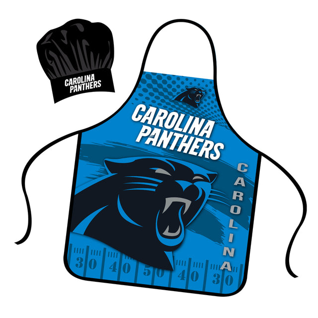 Conjunto de gorro y delantal de chef de los Carolina Panthers