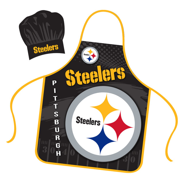 Conjunto de gorro y delantal de chef de los Pittsburgh Steelers