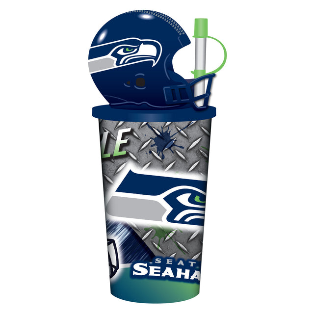 Vaso de plástico con pajita de los Seattle Seahawks de 32 oz