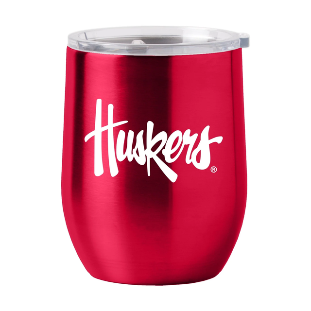 Vaso de viaje curvo de acero inoxidable de 16 oz de los Nebraska Cornhuskers