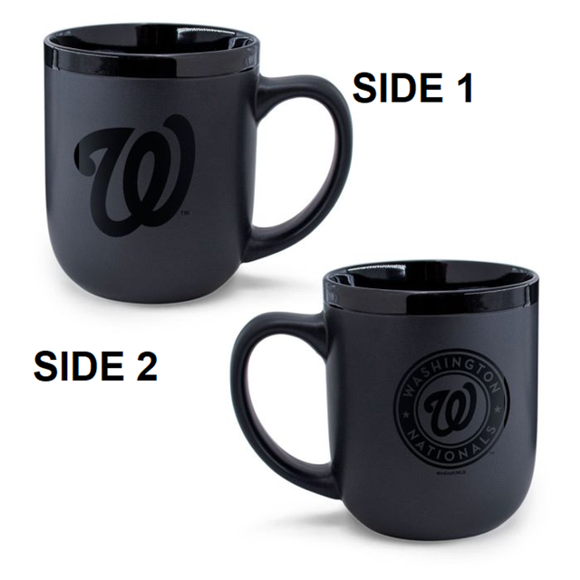 Taza de café de Washington Nationals, 17 oz, color negro mate