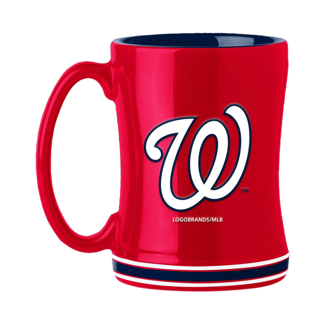 Taza de café de los Washington Nationals de 14 oz con el color del equipo de relevo esculpido