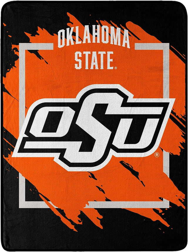 Manta de los Oklahoma State Cowboys, diseño micro Raschel, 46 x 60, dimensional, enrollada