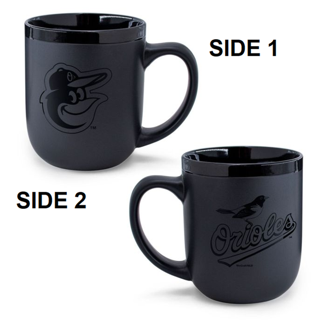 Taza de café Baltimore Orioles de 17 oz en negro mate