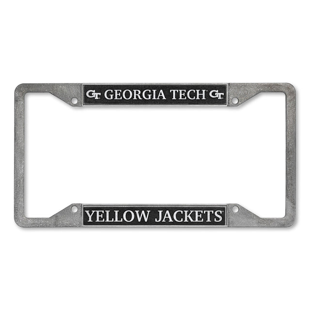 Marco para matrícula de cuatro esquinas estilo peltre de los Georgia Tech Yellow Jackets