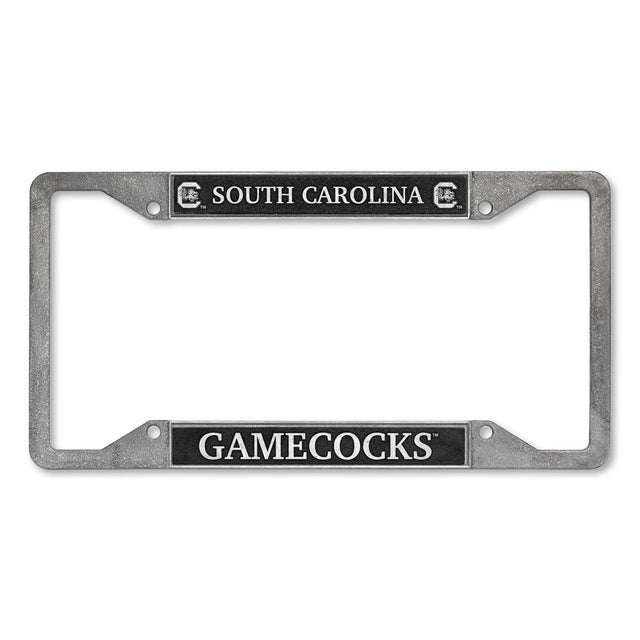 South Carolina Gamecocks 4-Corner Pewter Style License Plate Frame