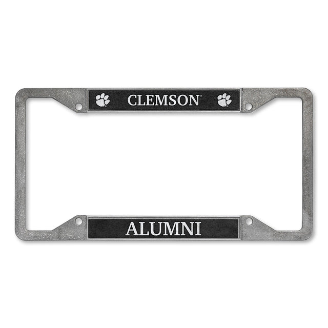 Clemson Tigers Alumni 4-Corner Pewter Style License Plate Frame