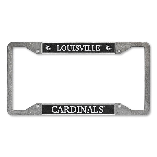 Louisville Cardinals 4-Corner Pewter Style License Plate Frame