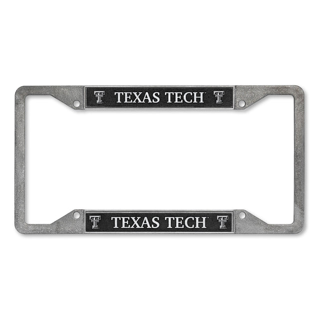 Marco para matrícula de 4 esquinas de los Texas Tech Red Raiders, estilo peltre