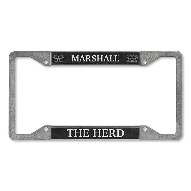 Marco para matrícula de estilo peltre de cuatro esquinas de Marshall Thundering Herd