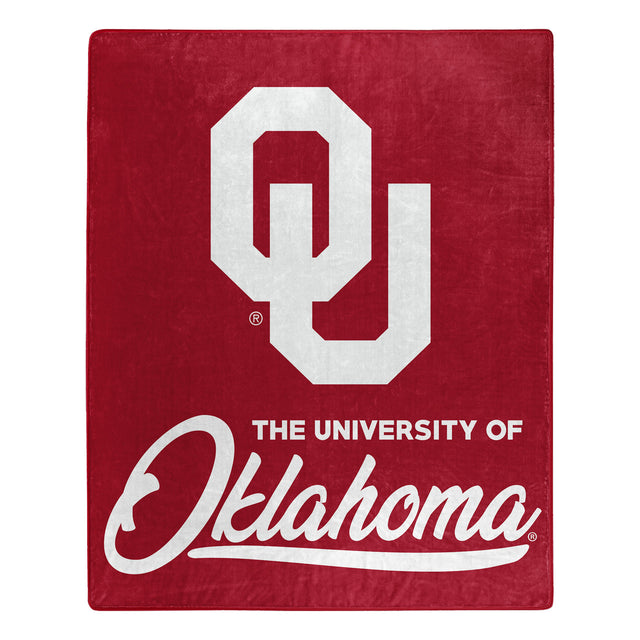 Manta de los Oklahoma Sooners de 50 x 60 pulgadas con diseño exclusivo de Raschel