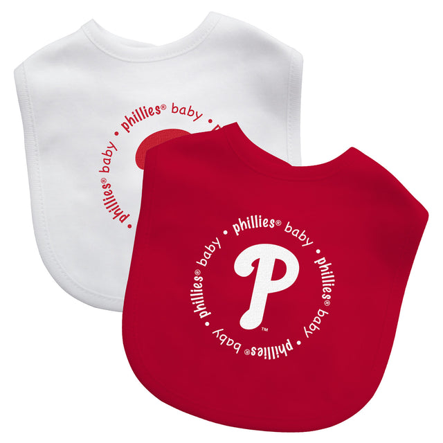 Babero para bebé de los Philadelphia Phillies, paquete de 2