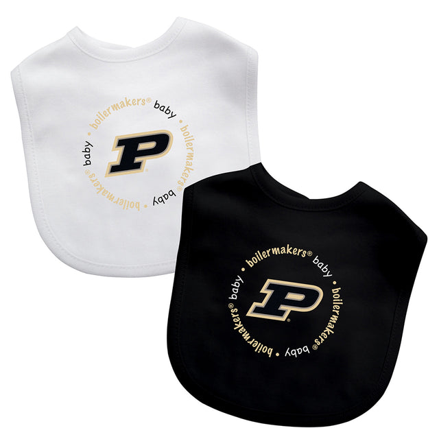 Baberos para bebé Purdue Boilermakers, paquete de 2