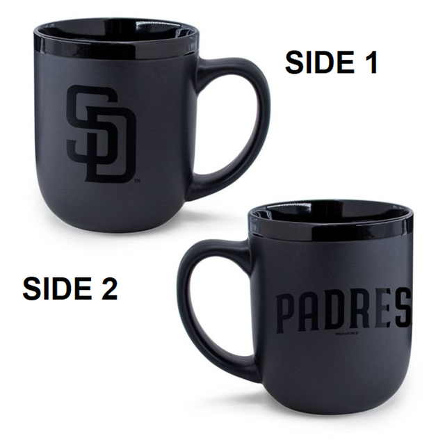 Taza de café de los Padres de San Diego, 17 oz, color negro mate