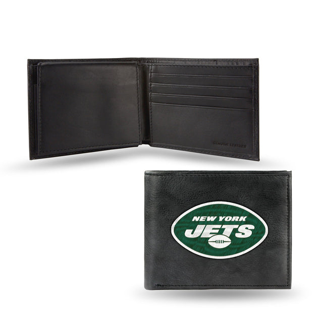 Billetera de cuero bordada de los New York Jets