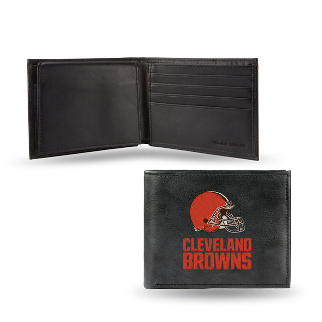 Billetera de cuero bordada de los Cleveland Browns