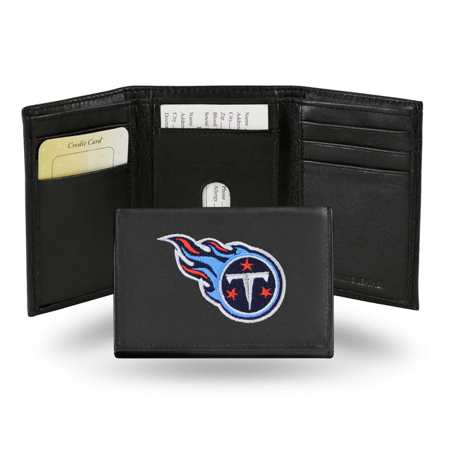 Cartera de cuero con tres pliegues de los Tennessee Titans bordada