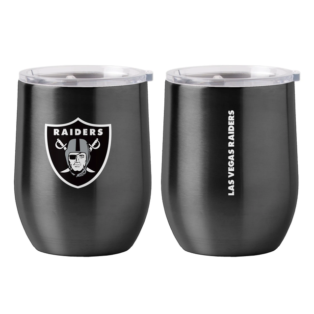 Vaso de viaje curvo de acero inoxidable de 16 oz de Las Vegas Raiders