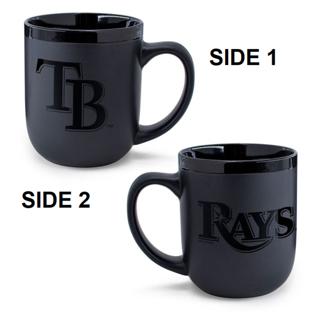 Taza de café de los Tampa Bay Rays, 17 oz, color negro mate