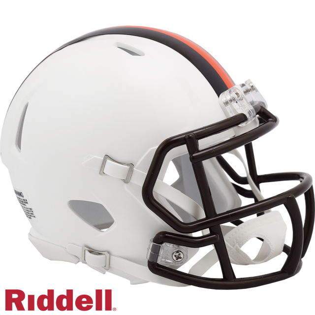 Casco de los Cleveland Browns réplica Riddell Mini Speed ​​Style On-Field Alternate 2023 blanco