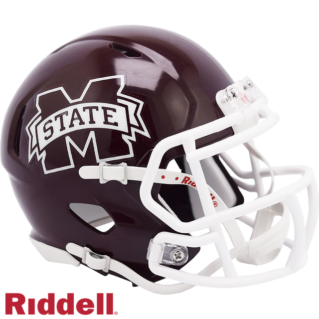Réplica del casco Mini Speed ​​Style de los Mississippi State Bulldogs de Riddell