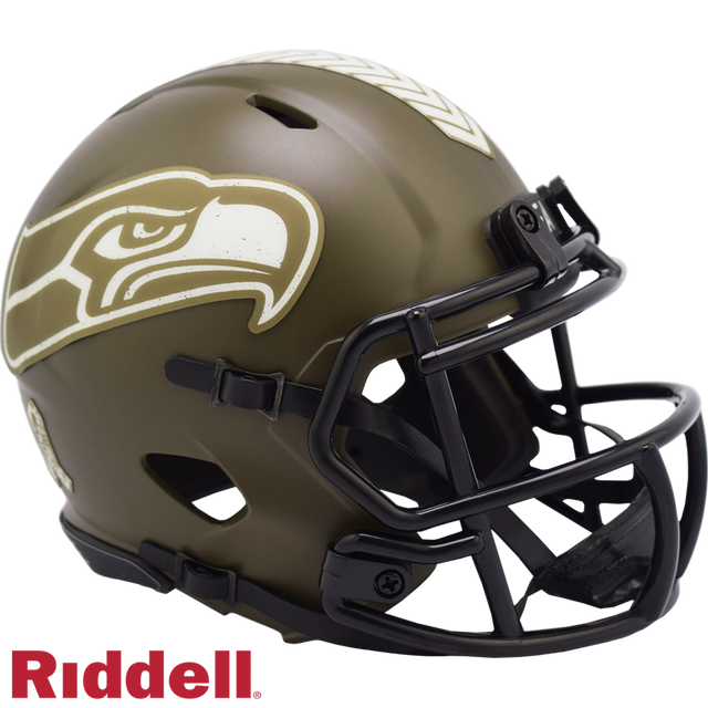 Seattle Seahawks Helmet Riddell Replica Mini Speed Style Salute To Service