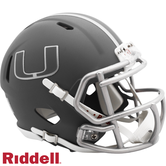 Réplica de casco de los Miami Hurricanes Riddell Mini Speed ​​Style Slate Alternativo