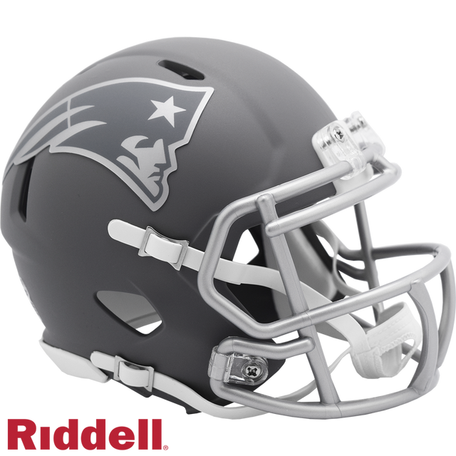 Réplica de casco Riddell de los New England Patriots en estilo mini Speed, color pizarra, alternativa