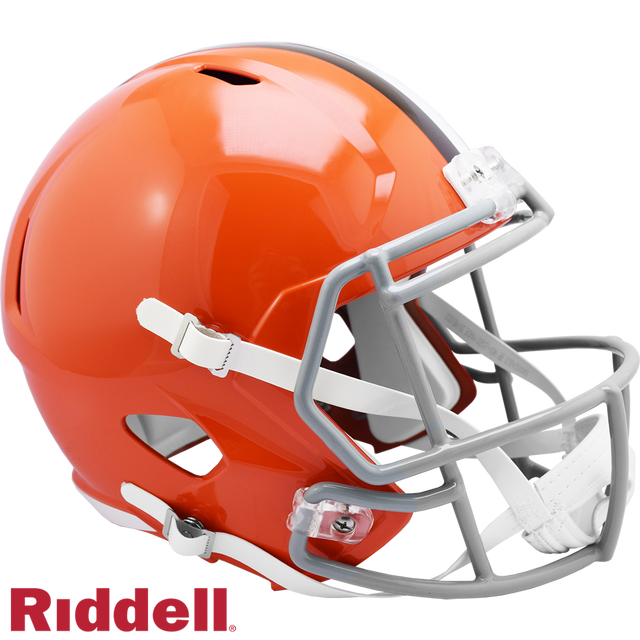 Réplica de casco de los Cleveland Browns Riddell, tamaño completo, estilo Speed, 1962-1974, en caja