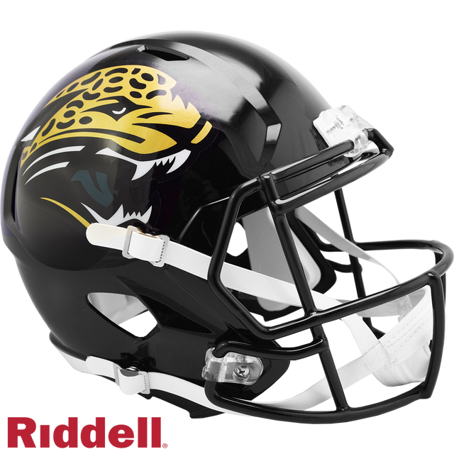 Réplica de casco de los Jacksonville Jaguars Riddell, tamaño completo, estilo Speed, 1995-2012, en stock