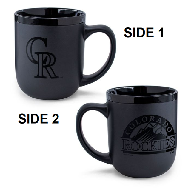 Taza de café de Colorado Rockies, 17 oz, color negro mate