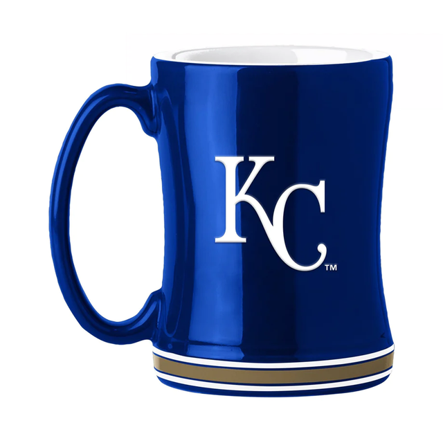 Taza de café de los Kansas City Royals de 14 oz con relieve esculpido en color del equipo