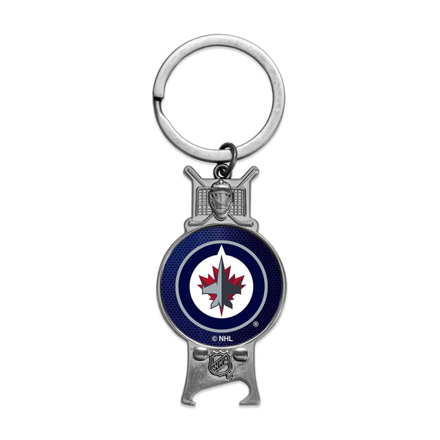 Llavero con abrebotellas esculpido de los Winnipeg Jets