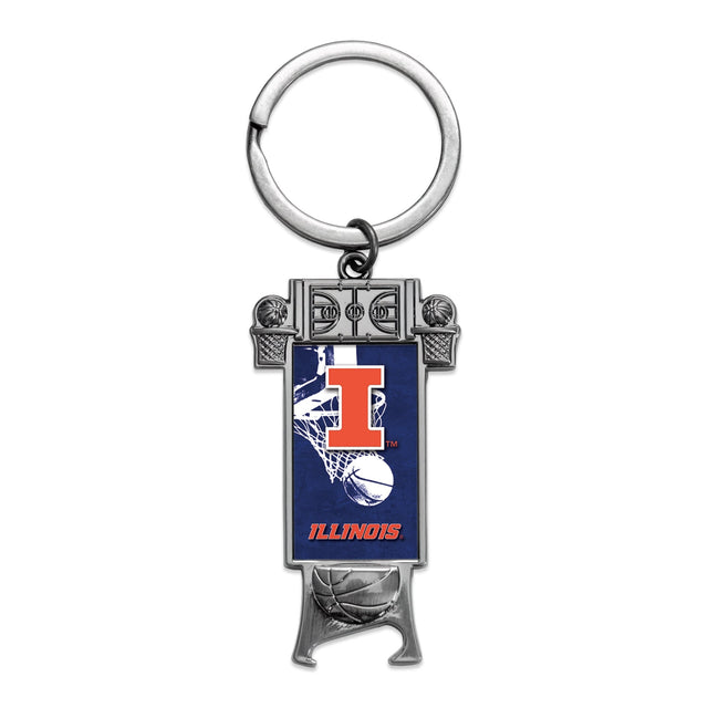 Llavero abridor de botellas esculpido con el logo de Illinois Fighting Illini