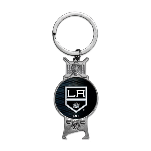 Llavero con abrebotellas esculpido de Los Angeles Kings