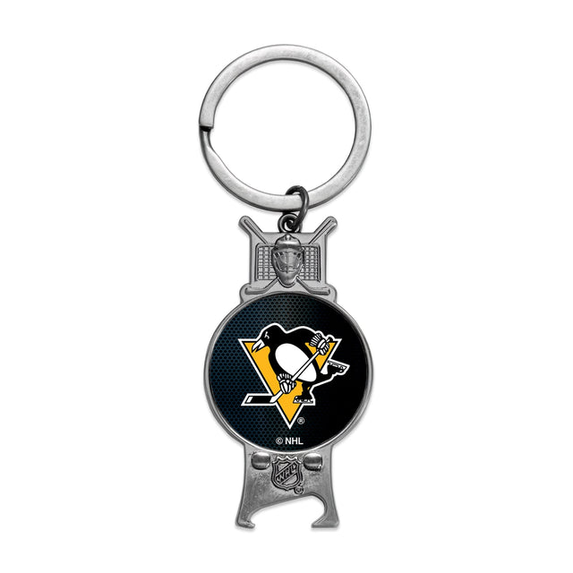 Llavero con abrebotellas esculpido de los Pittsburgh Penguins