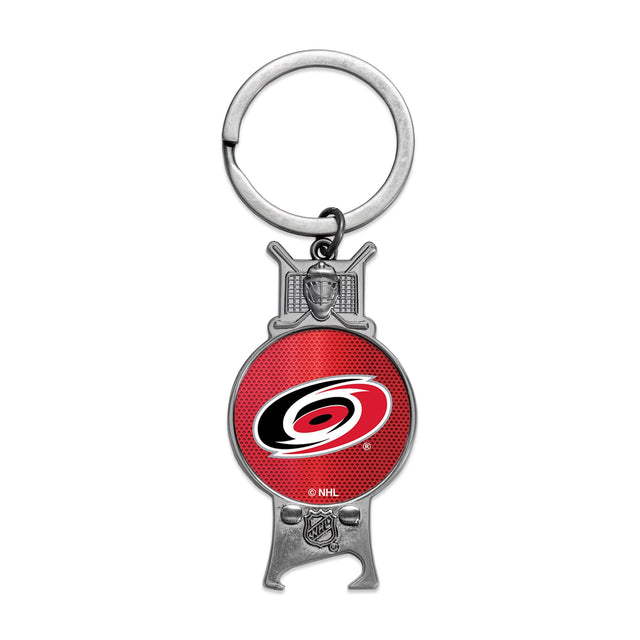 Llavero abridor de botellas esculpido de los Carolina Hurricanes