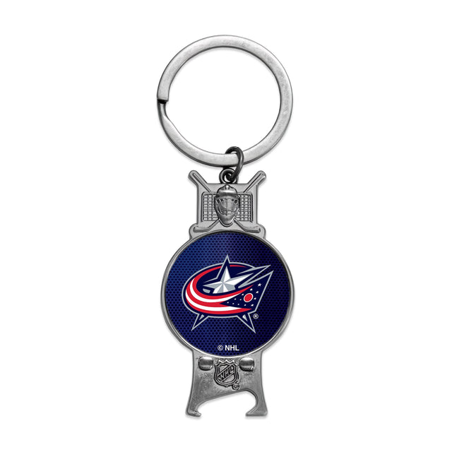 Llavero abridor de botellas esculpido de Columbus Blue Jackets