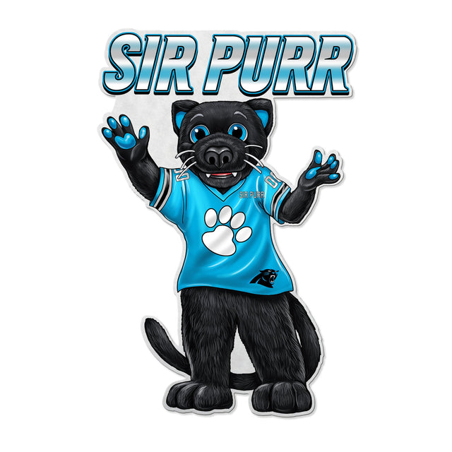 Diseño de mascota con forma de banderín de los Carolina Panthers cortado a medida